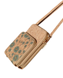 Cork Crossbody Phone Bag with Triple Zipper Design PBAG-121G