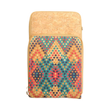 Cork Crossbody Phone Bag with Triple Zipper Design