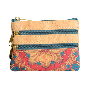 Triple Zipper Coin Purse Mandala