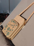 Cork Crossbody Phone Bag with Triple Zipper Design PBAG-121G