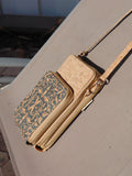 Cork Crossbody Phone Bag with Triple Zipper Design PBAG-121F