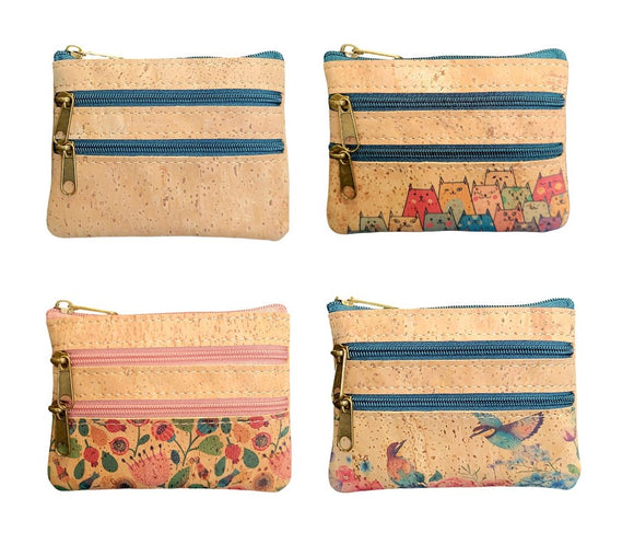 Triple Zipper Coin Purses