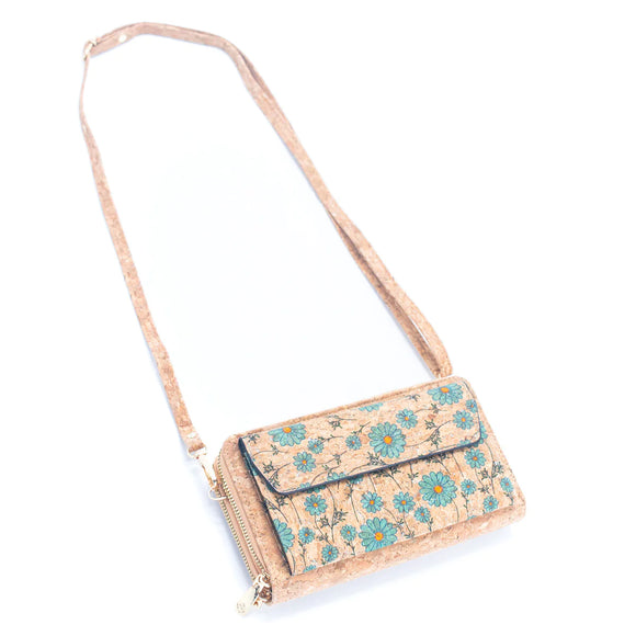 Cork phone wallet cross body with cellphone compartment PHBAG-134-1