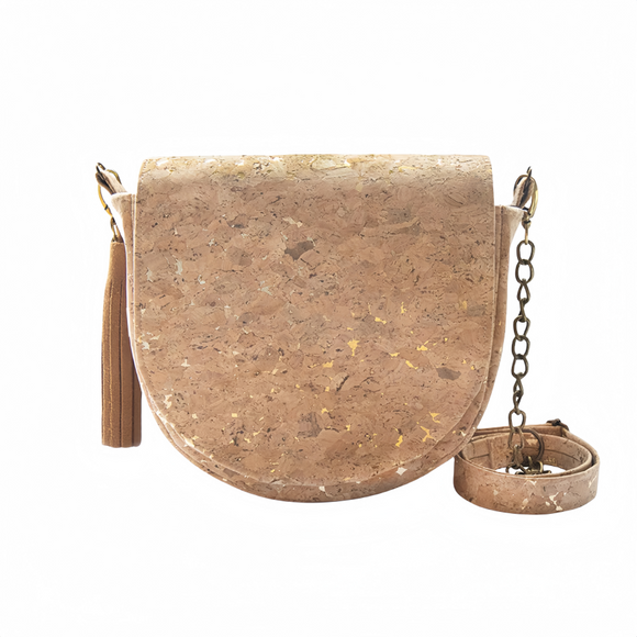 Cork Shoulder bag with gold flakes, crossbody KAP-01