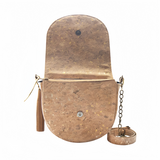 Cork Shoulder bag with gold flakes, crossbody KAP-01