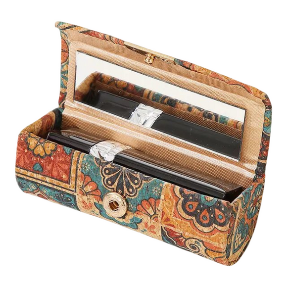 Cork Lipstick Case with mirror RUJ-01