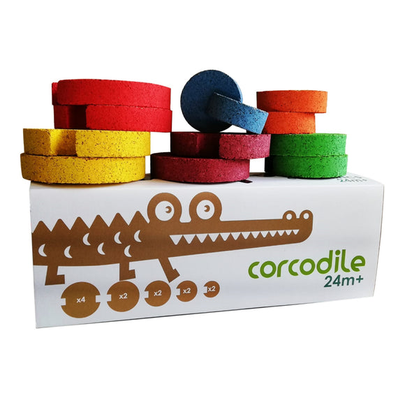 CORK Building Blocks Toys for Toddlers, Low Noise, Educational toys, Lightweight, Safe, Anti-bacterial Wooden toys from Portugal